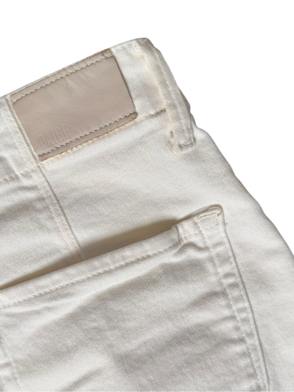 PAIGE Anessa Utility High Rise Crop Jeans in White - Picture 6 of 8